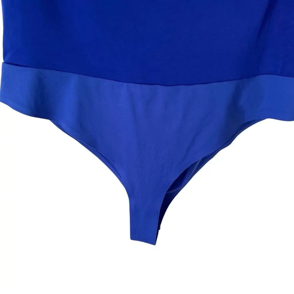 Diane Von Furstenberg Lala Blue Plunge Bodysuit size large